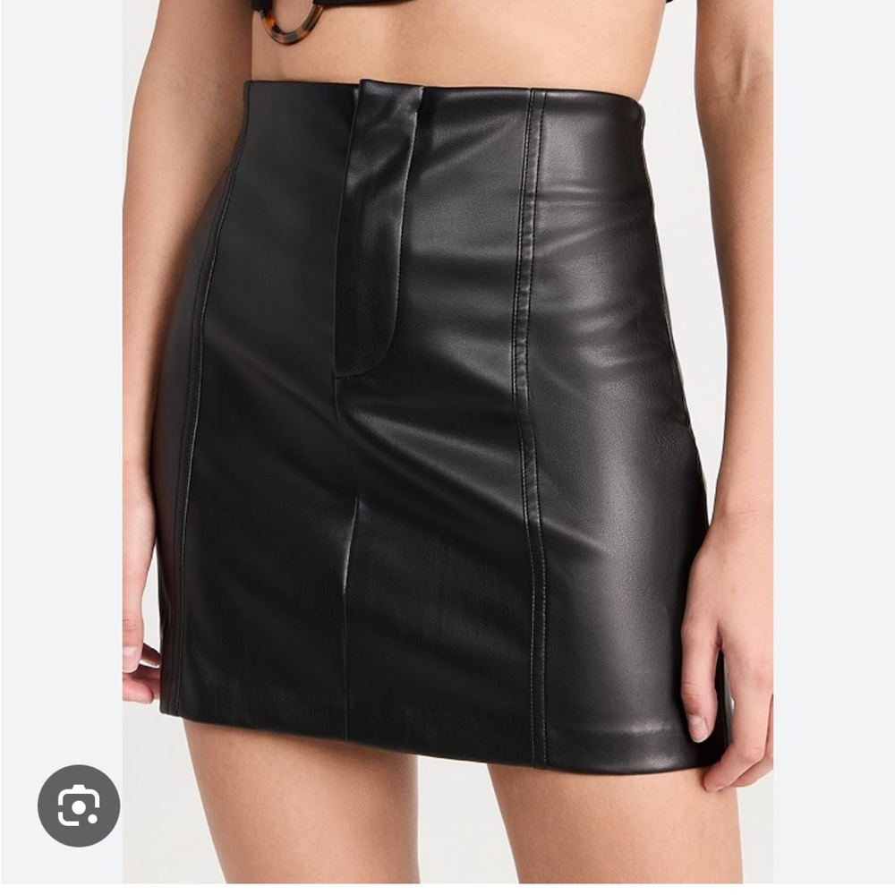ASTR Veruca black leather skirt